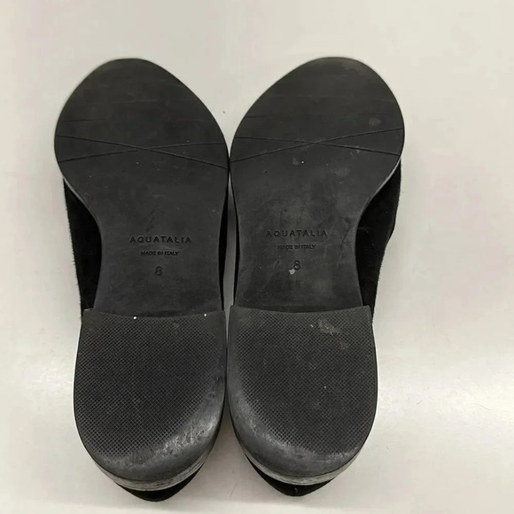 Aquatalia Loafers Shoes Slip On Flats Pointed Toe Suede Black Women's Size 8 - Picture 7 of 8